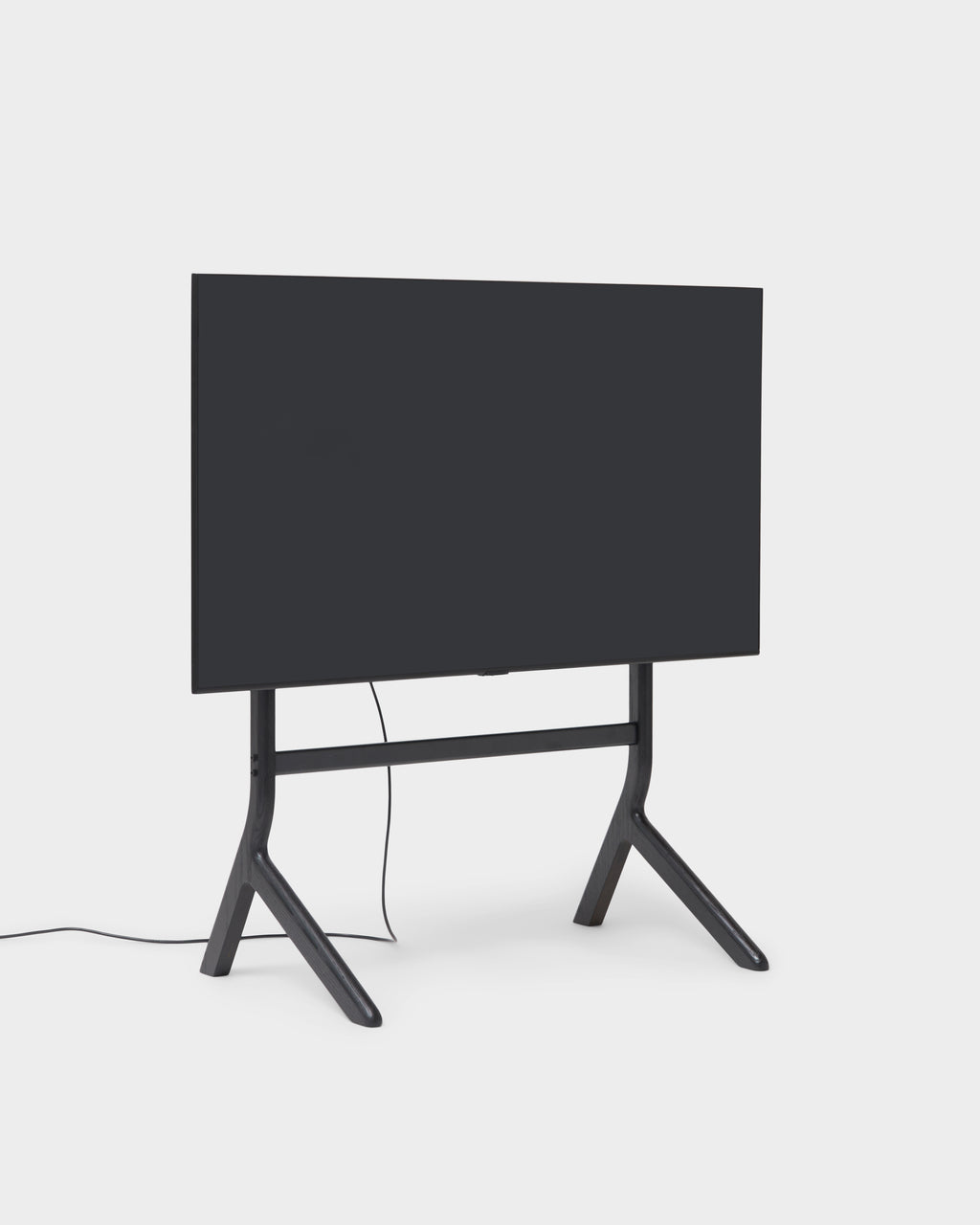 Pedestal Hopper TV Stands 011 Black Oak